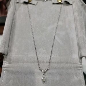 Vintage 14K White Gold 2ct Diamond Necklace Antique Nordstrom Pendant 14in